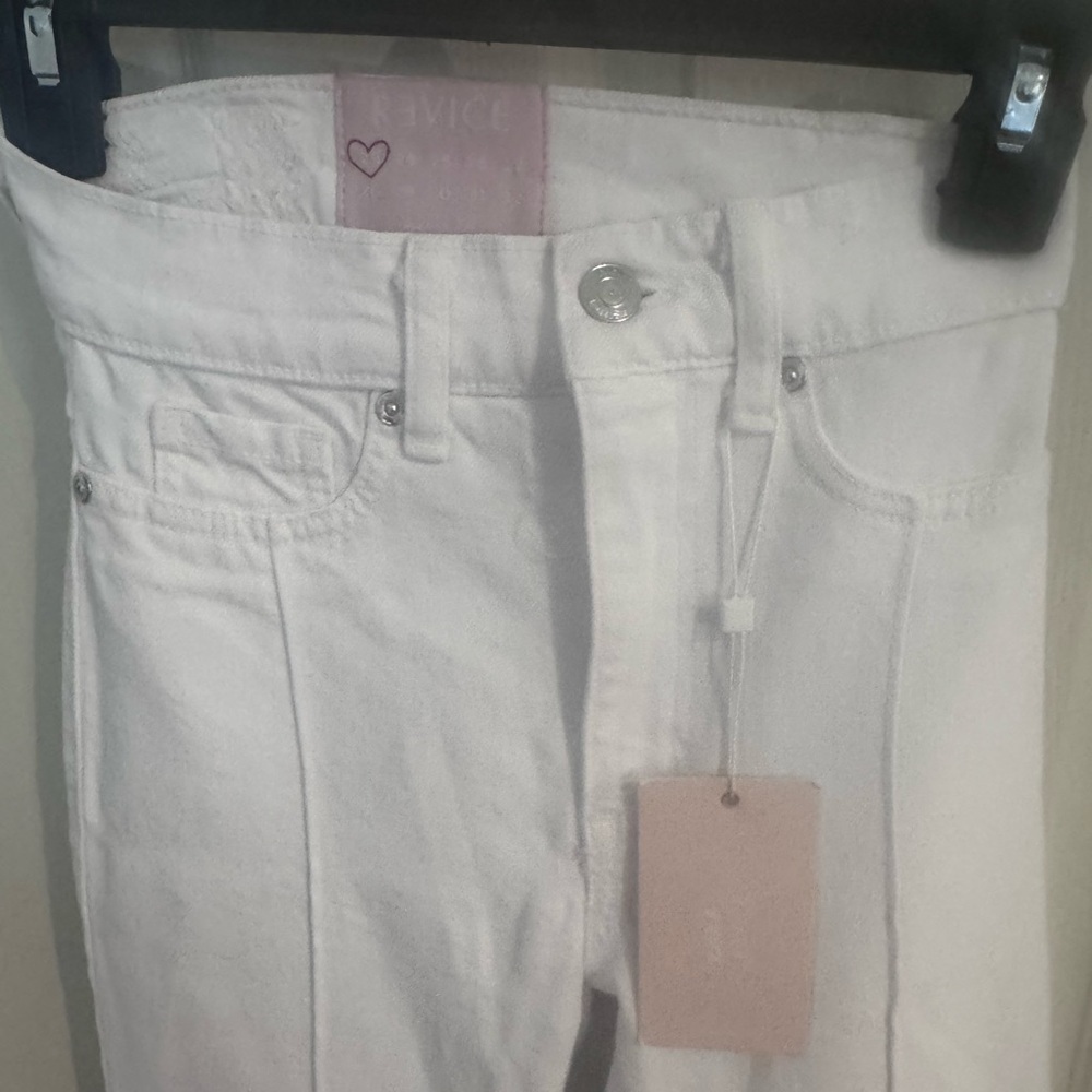 REVICE Women’s AVALON Cutout Detail Flare 70s Retro Jeans-White-Size 23 NWT - Picture 5 of 15